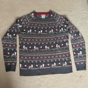 Disney Parks Gray Mickey and Reindeer Sleigh Sweater